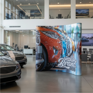 Banner Wall Curve With Wings - Single Sided Print Complete Unit (3 X 2,25M)